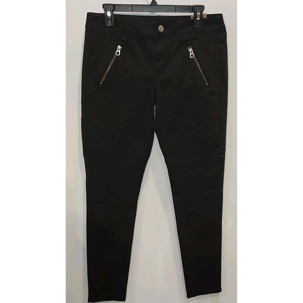 American Eagle Outfitters Black Moto Jeggings Coated Zipper Detail‎ Size 10 Reg